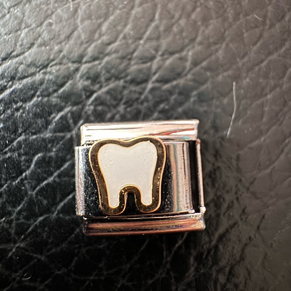 Golden tooth dentist hygienist Italian charm